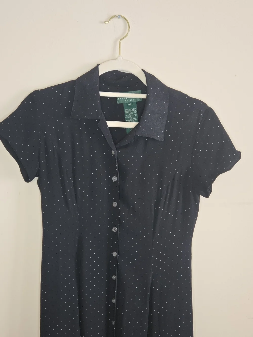 Ralph Lauren Silk Polka Dot Dress Midi Classic Preppy Petite 4P 90s Inspired - Picture 3 of 10